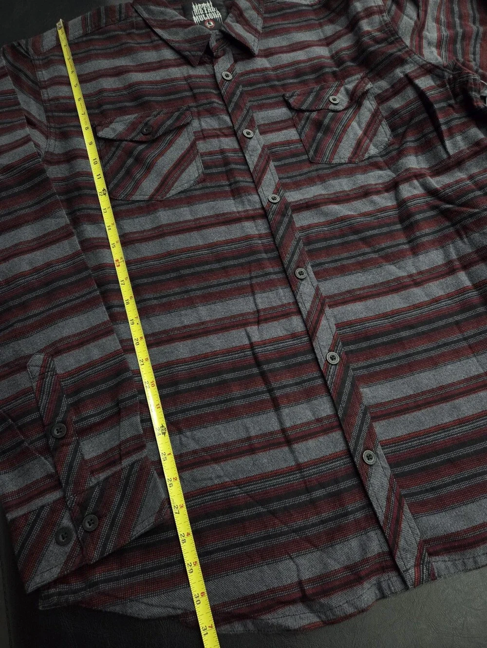 Metal Mulisha 2-Stroke Woven Long Sleeve Stripe Flannel Shirt Cotton Men's XXL